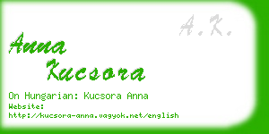 anna kucsora business card
